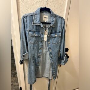 Zara long sleeve denim dress